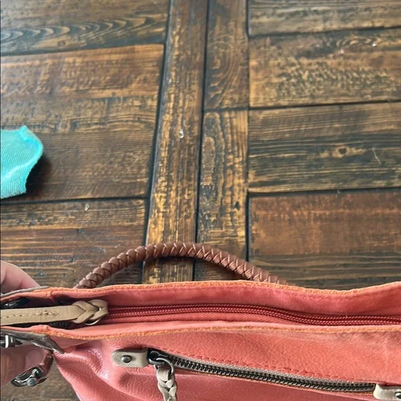 The Sak Pink and Tan Shoulder Bag with Braided Strap - Picture 10 of 14